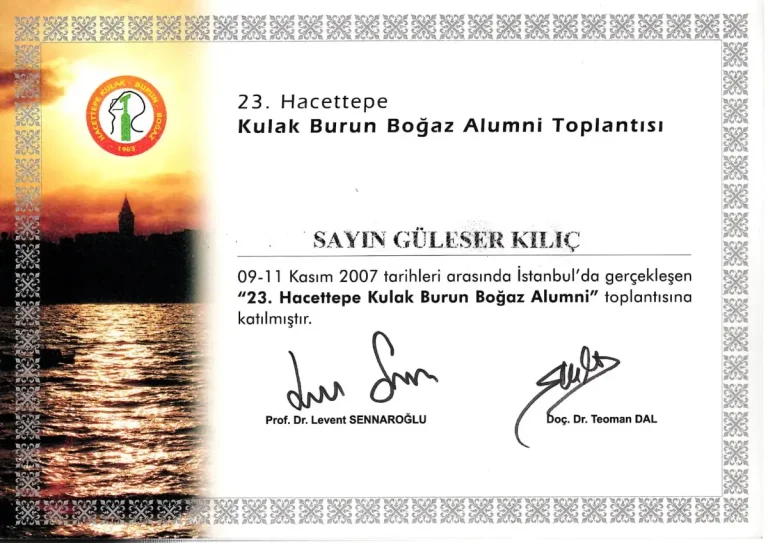 23. Hacettepe Kulak Burun Boğaz Alumni Toplantısı