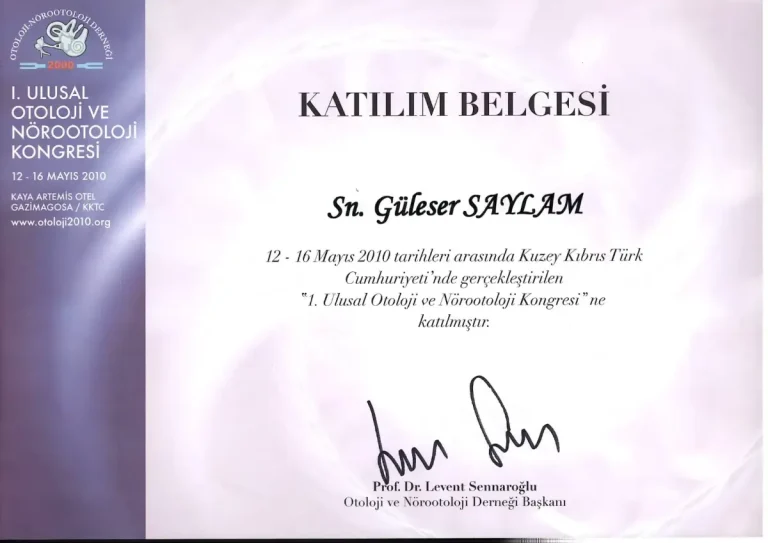 1. Ulusal Otoloji ve Nörootoloji Kongresi