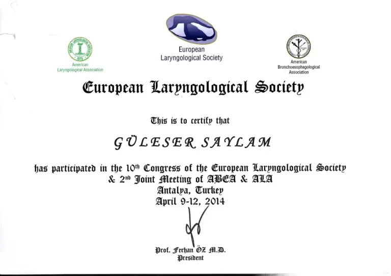 10. Avrupa Laringoloji Derneği Kongresi