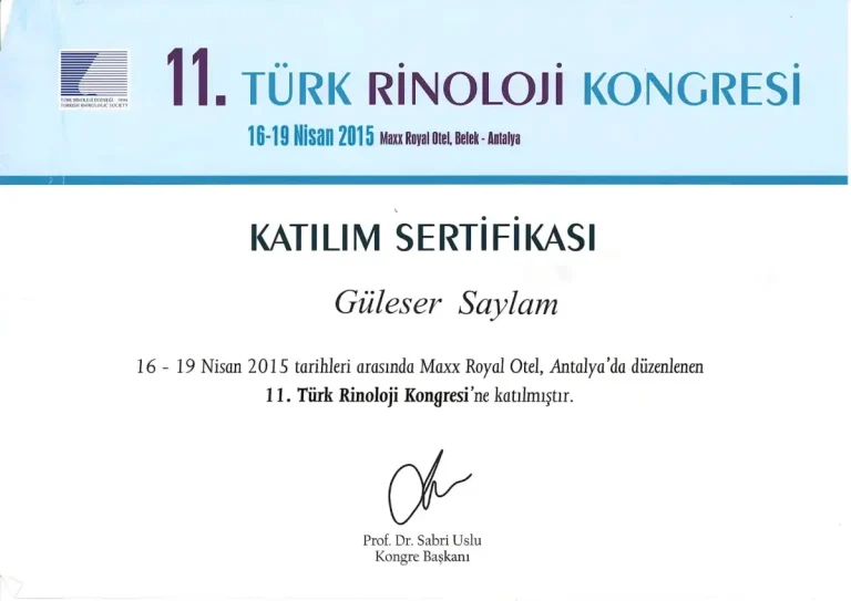 11. Türk Rinoloji Kongresi