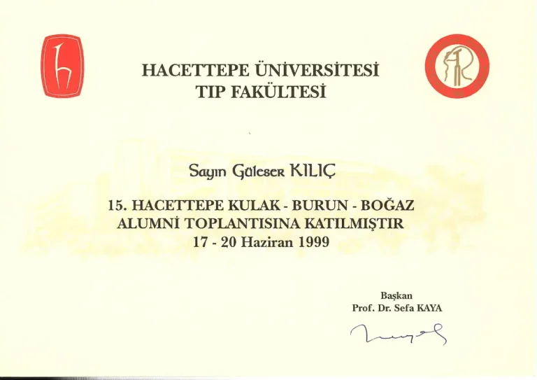 15. Hacettepe Kulak Burun Boğaz Alumni Toplantısı