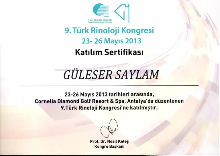 9. Türk Rinoloji Kongresi