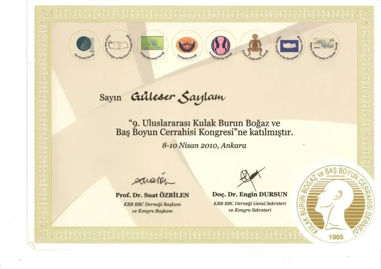 9. Uluslararası Kulak Burun Boğaz ve Baş Boyun Cerrahisi Kongresi