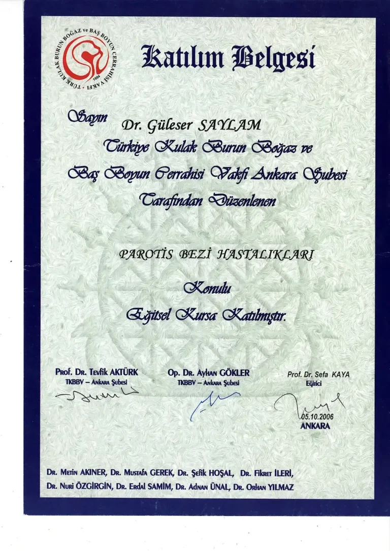 Parotis Bezi Hastalıkları Kursu